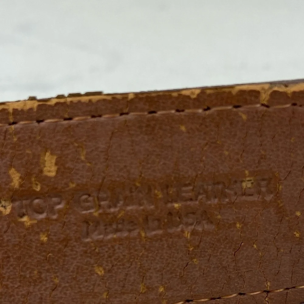 PGA TOUR TOP GRAIN MEN’S REPTILE EMBOSSED LEATHER BELT BROWN AND SILVER